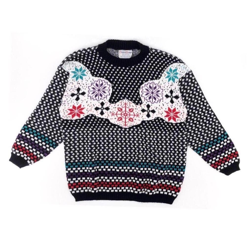 90s snowflake sweater 1990s vintage